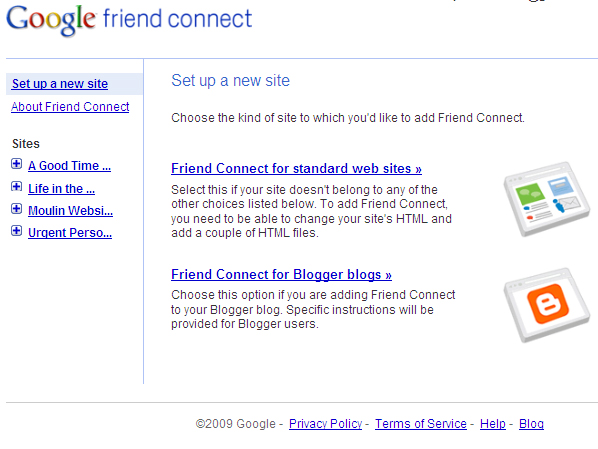 Select standard web sites